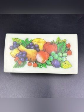 Fuller Fruit Print Crumb Brush Vintage Made in USA Table Sweeper Kitchen Decor